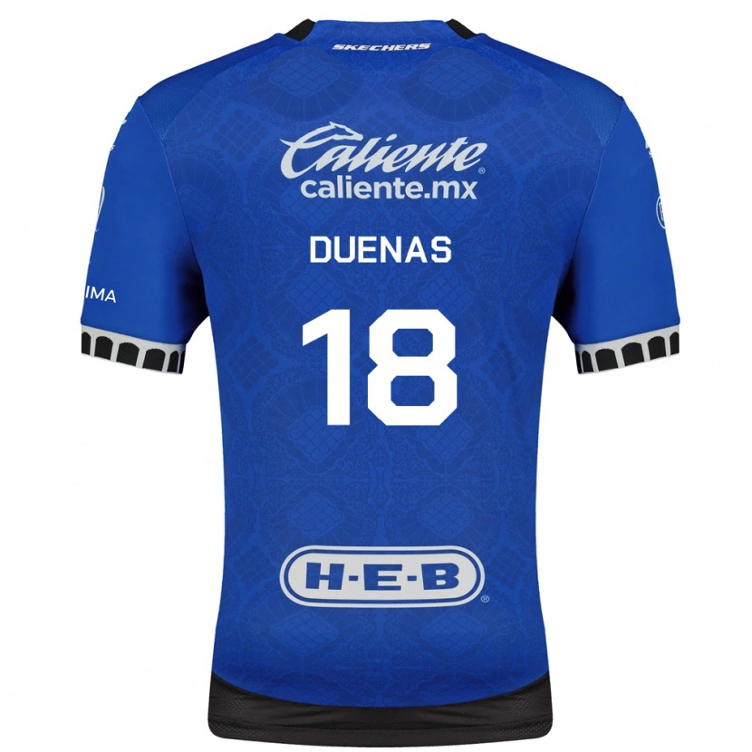 Danxen Mujer Camiseta Érik Dueñas #18 Azul Real Blanco Negro 2ª Equipación 2026/27 La Camisa
