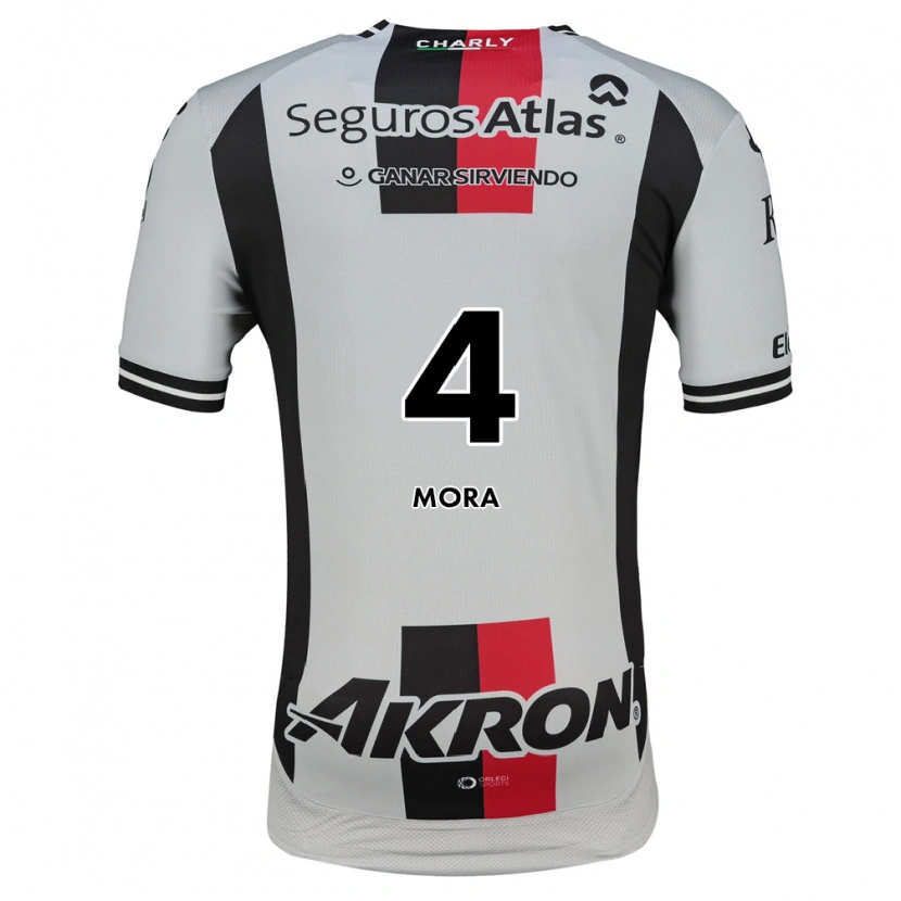 Danxen Mujer Camiseta Adrián Mora #4 Blanco Rojo Negro 2ª Equipación 2026/27 La Camisa