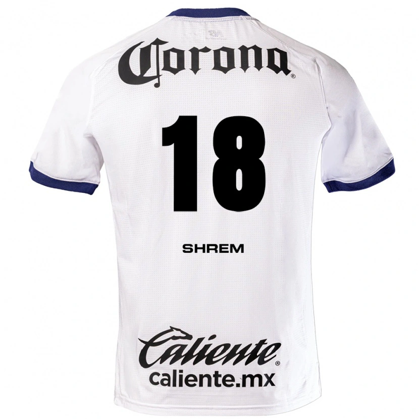 Danxen Mujer Camiseta David Shrem #18 Blanco Azul Negro 2ª Equipación 2026/27 La Camisa