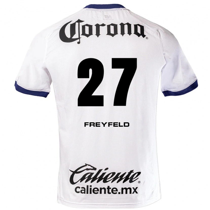 Danxen Mujer Camiseta Emiliano Freyfeld #27 Blanco Azul Negro 2ª Equipación 2026/27 La Camisa