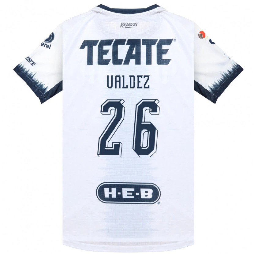 Danxen Mujer Camiseta Valeria Valdez #26 Blanco Azul Tinta Rojo 2ª Equipación 2026/27 La Camisa