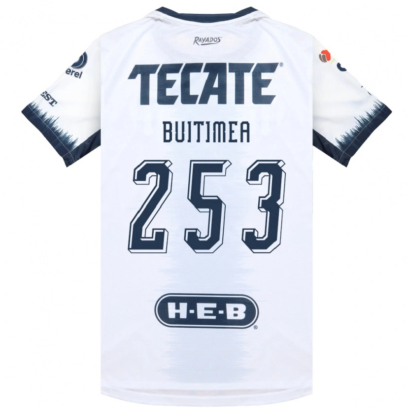 Danxen Mujer Camiseta Miguel Buitimea #253 Blanco Azul Tinta Rojo 2ª Equipación 2026/27 La Camisa