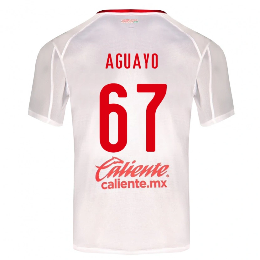 Danxen Mujer Camiseta Sergio Aguayo #67 Blanco Verde Rojo 2ª Equipación 2026/27 La Camisa