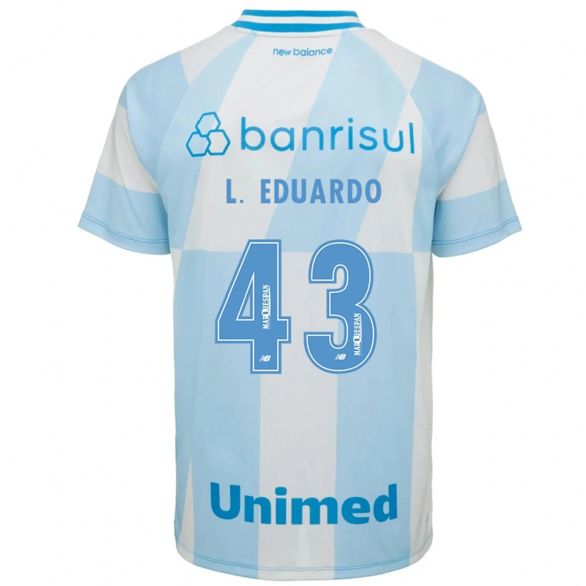 Danxen Mujer Camiseta Luis Eduardo #43 Azul Claro Blanco 2ª Equipación 2026/27 La Camisa