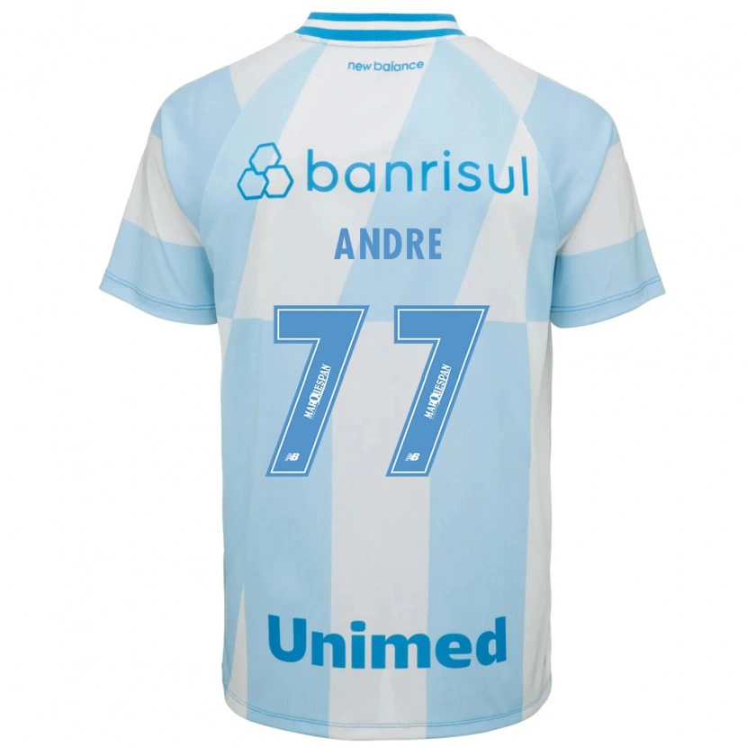 Danxen Mujer Camiseta André #77 Azul Claro Blanco 2ª Equipación 2026/27 La Camisa