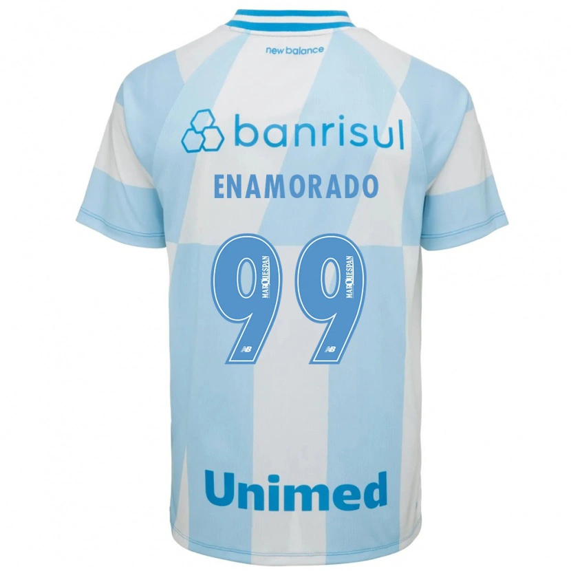 Danxen Mujer Camiseta José Enamorado #99 Azul Claro Blanco 2ª Equipación 2026/27 La Camisa