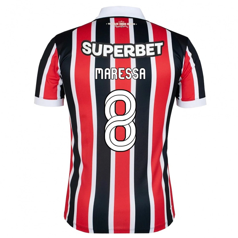 Danxen Mujer Camiseta Maressa #8 Rojo Blanco Negro 2ª Equipación 2026/27 La Camisa