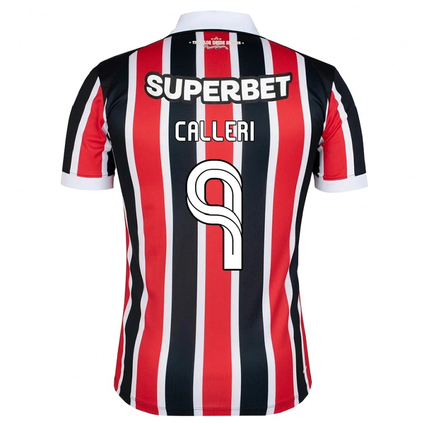 Danxen Mujer Camiseta Jonathan Calleri #9 Rojo Blanco Negro 2ª Equipación 2026/27 La Camisa