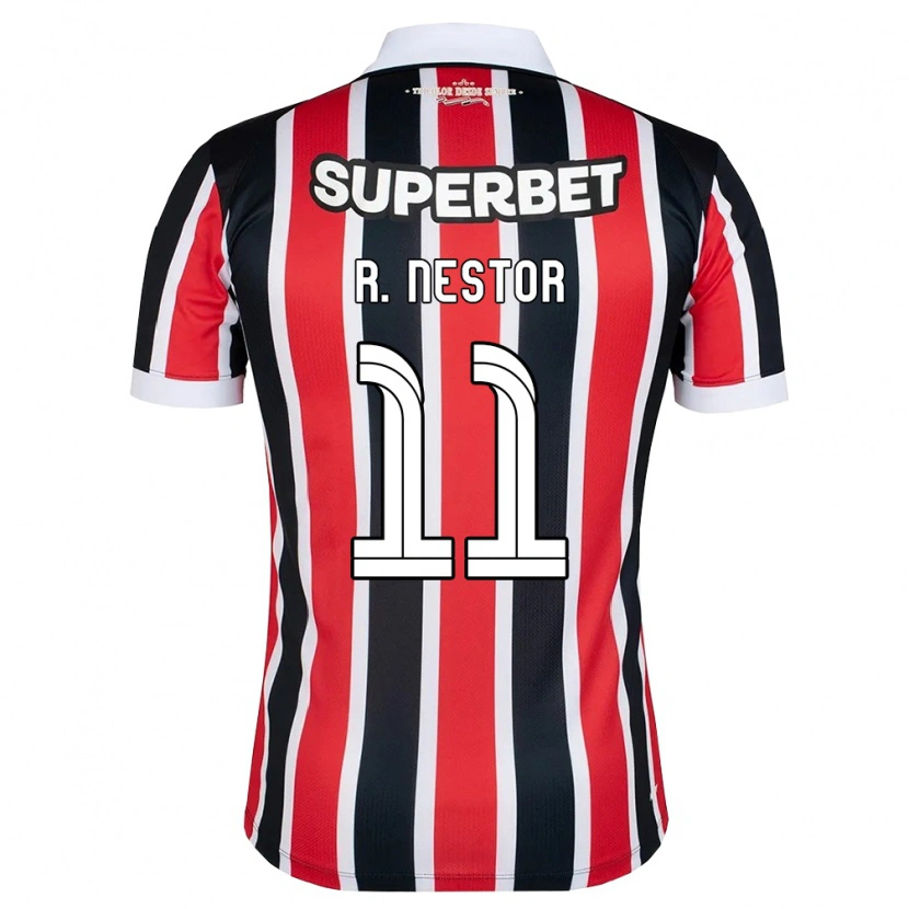 Danxen Mujer Camiseta Rodrigo Nestor #11 Rojo Blanco Negro 2ª Equipación 2026/27 La Camisa