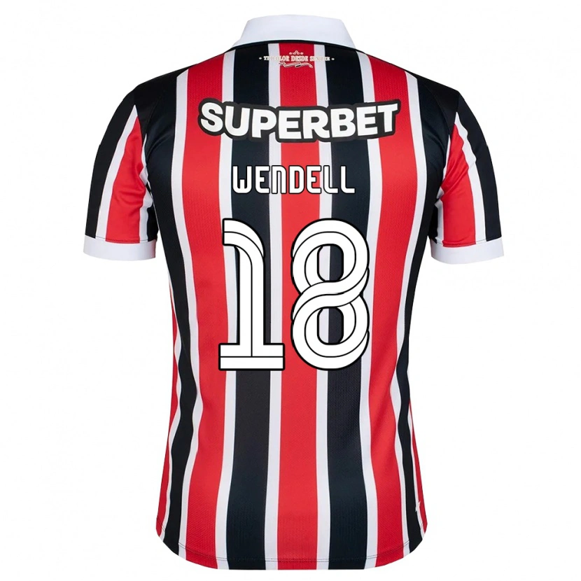 Danxen Mujer Camiseta Wendell Nascimento Borges #18 Rojo Blanco Negro 2ª Equipación 2026/27 La Camisa