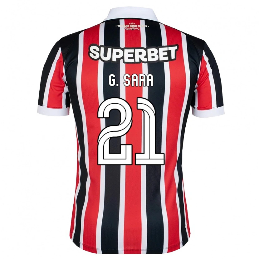 Danxen Mujer Camiseta Gabriel Sara #21 Rojo Blanco Negro 2ª Equipación 2026/27 La Camisa