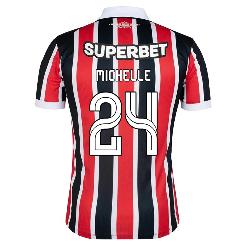 Danxen Mujer Camiseta Michelle #24 Rojo Blanco Negro 2ª Equipación 2026/27 La Camisa