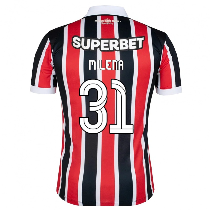 Danxen Mujer Camiseta Milena #31 Rojo Blanco Negro 2ª Equipación 2026/27 La Camisa