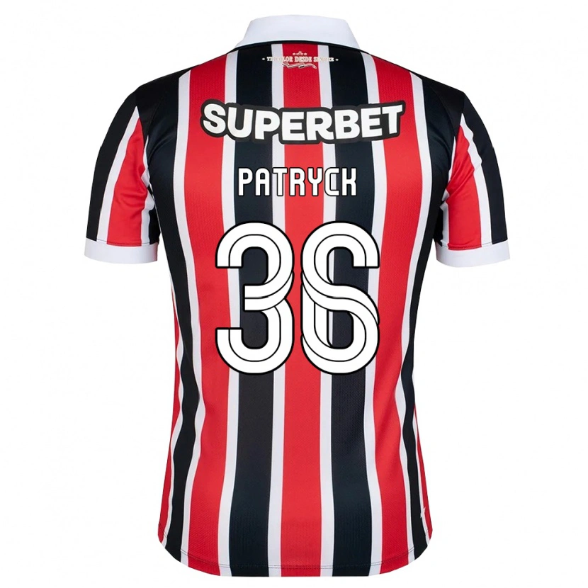 Danxen Mujer Camiseta Patryck #36 Rojo Blanco Negro 2ª Equipación 2026/27 La Camisa