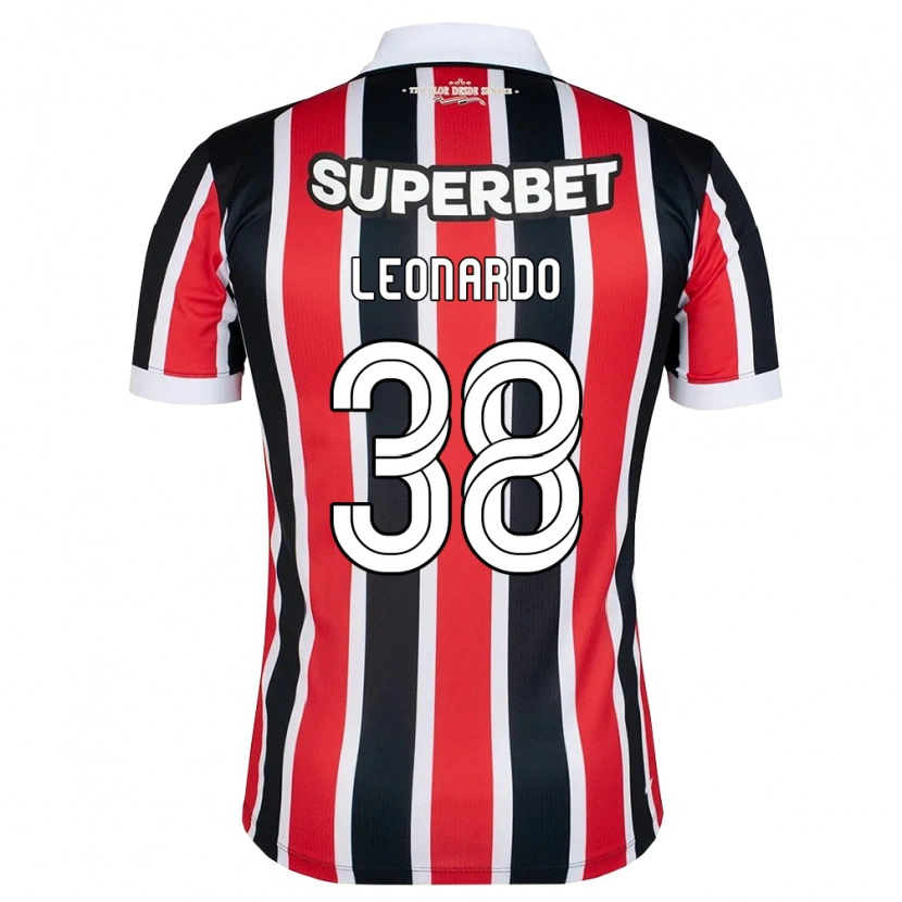 Danxen Mujer Camiseta Hugo Leonardo #38 Rojo Blanco Negro 2ª Equipación 2026/27 La Camisa