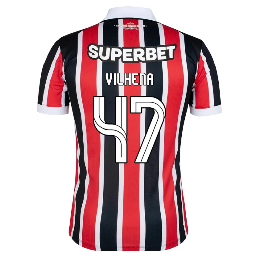 Danxen Mujer Camiseta Pedro Vilhena #47 Rojo Blanco Negro 2ª Equipación 2026/27 La Camisa