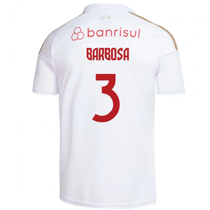 Danxen Mujer Camiseta Mauricio Barbosa #3 Blanco Rojo 2ª Equipación 2026/27 La Camisa
