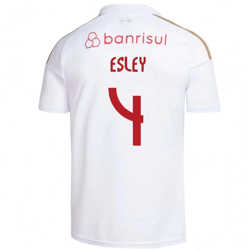 Danxen Mujer Camiseta Esley Ezequiel Dos Reis #4 Blanco Rojo 2ª Equipación 2026/27 La Camisa