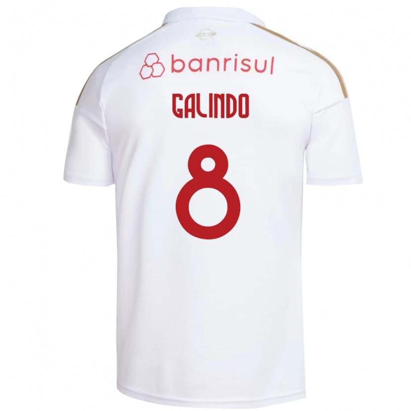Danxen Mujer Camiseta João Galindo #8 Blanco Rojo 2ª Equipación 2026/27 La Camisa