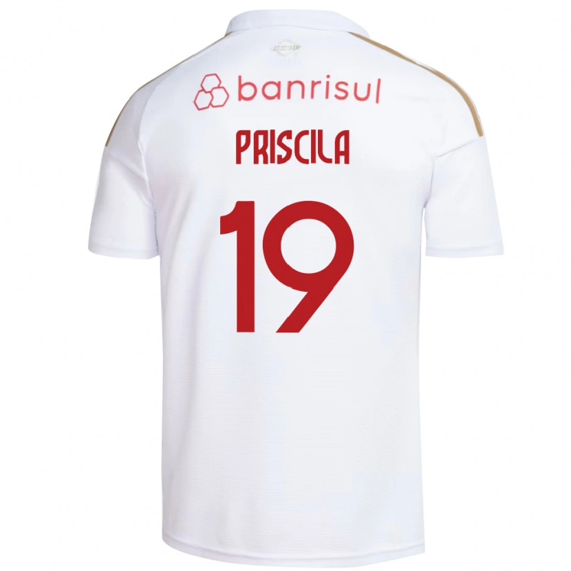 Danxen Mujer Camiseta Priscila #19 Blanco Rojo 2ª Equipación 2026/27 La Camisa