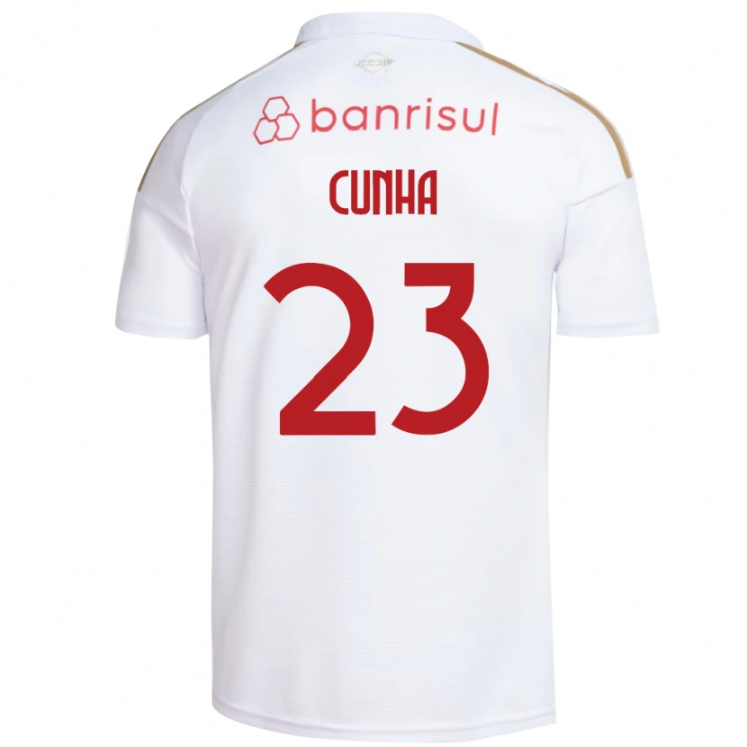 Danxen Mujer Camiseta Matheus Cunha #23 Blanco Rojo 2ª Equipación 2026/27 La Camisa