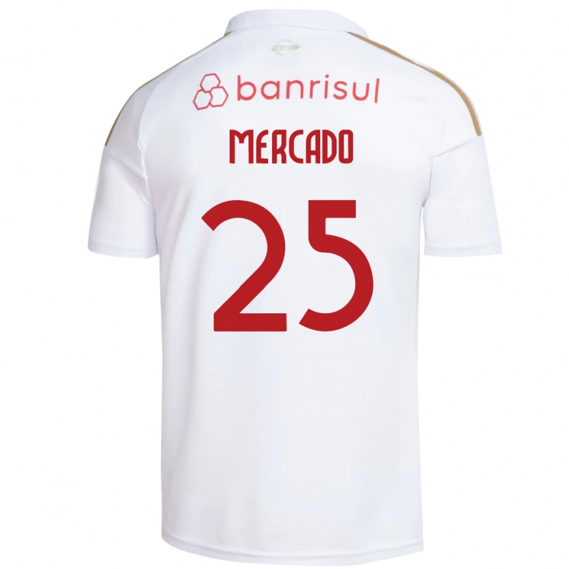 Danxen Mujer Camiseta Gabriel Mercado #25 Blanco Rojo 2ª Equipación 2026/27 La Camisa