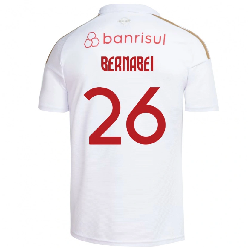 Danxen Mujer Camiseta Alexandro Bernabei #26 Blanco Rojo 2ª Equipación 2026/27 La Camisa