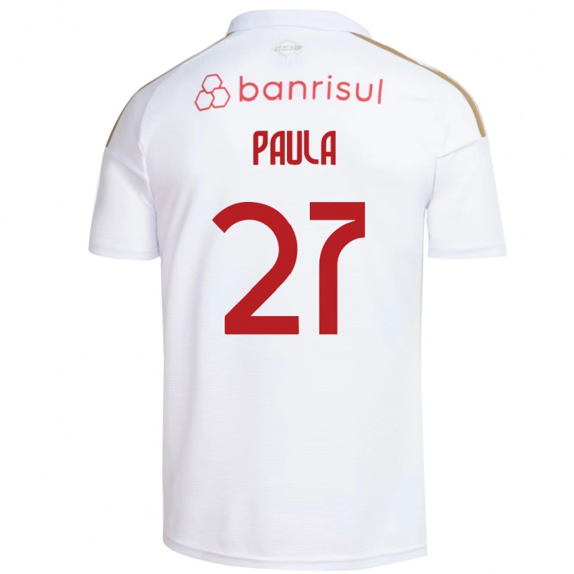 Danxen Mujer Camiseta Paulinho Paula #27 Blanco Rojo 2ª Equipación 2026/27 La Camisa