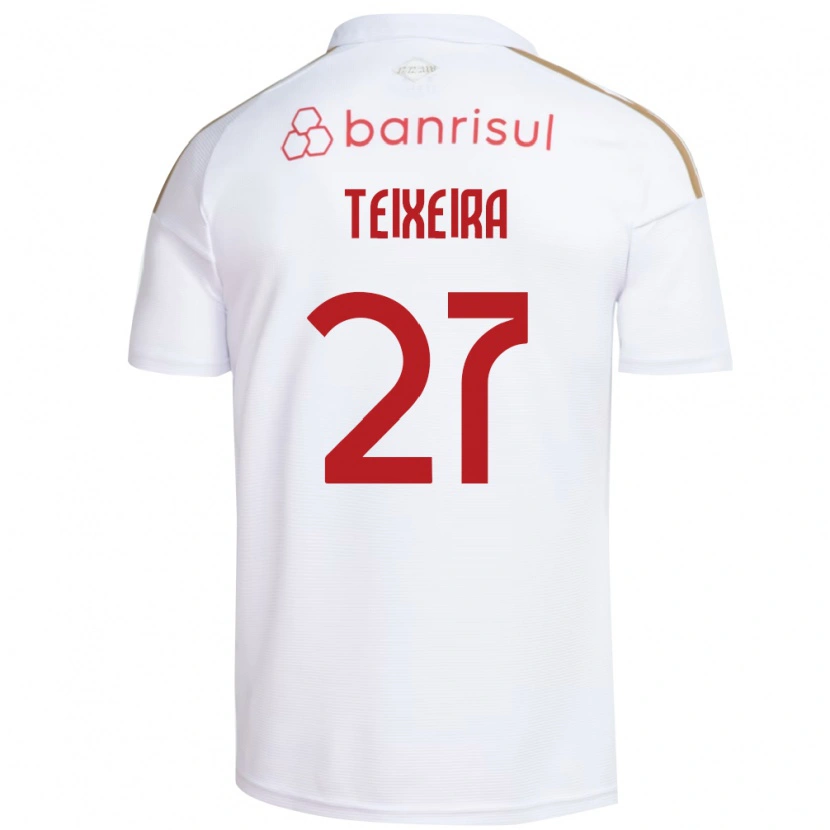 Danxen Mujer Camiseta Danny Teixeira #27 Blanco Rojo 2ª Equipación 2026/27 La Camisa