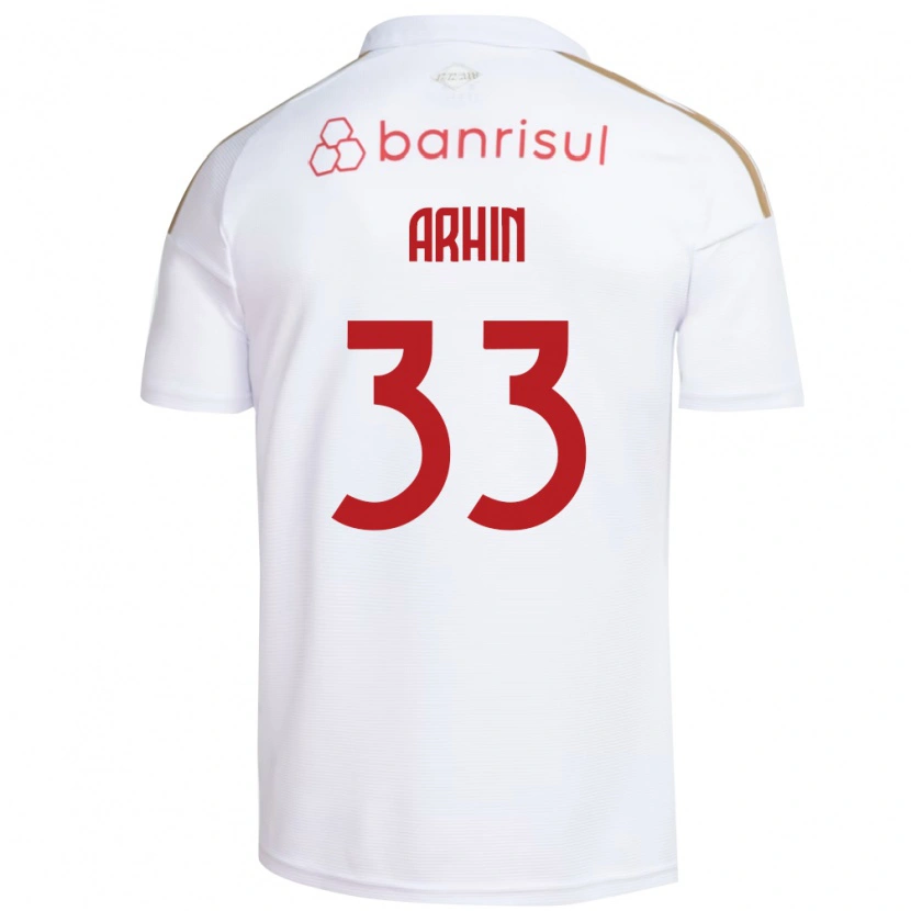 Danxen Mujer Camiseta Benjamin Arhin #33 Blanco Rojo 2ª Equipación 2026/27 La Camisa