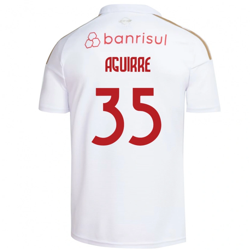 Danxen Mujer Camiseta Braian Aguirre #35 Blanco Rojo 2ª Equipación 2026/27 La Camisa