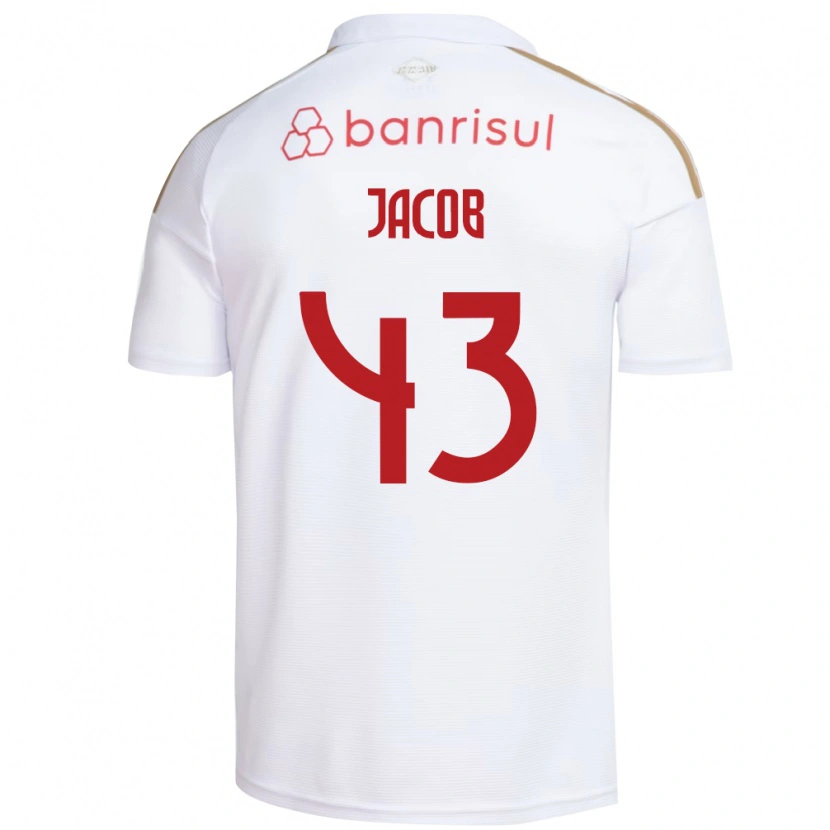 Danxen Mujer Camiseta Bernardo Jacob #43 Blanco Rojo 2ª Equipación 2026/27 La Camisa