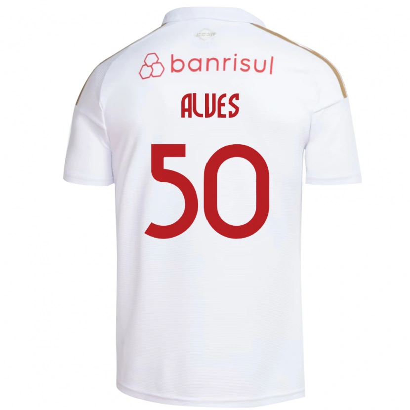 Danxen Mujer Camiseta Kauan Alves #50 Blanco Rojo 2ª Equipación 2026/27 La Camisa