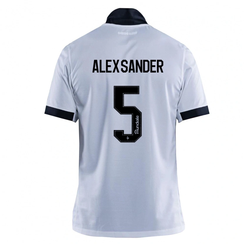 Danxen Mujer Camiseta Alexsander Cristhian Gomes Da Costa #5 Blanco Negro 2ª Equipación 2026/27 La Camisa