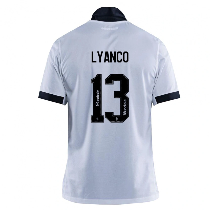 Danxen Mujer Camiseta Lyanco Evangelista Silveira Neves Vojnović #13 Blanco Negro 2ª Equipación 2026/27 La Camisa