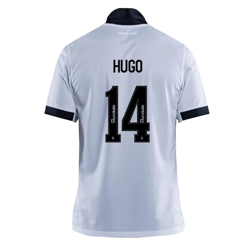 Danxen Mujer Camiseta Vitor Hugo #14 Blanco Negro 2ª Equipación 2026/27 La Camisa