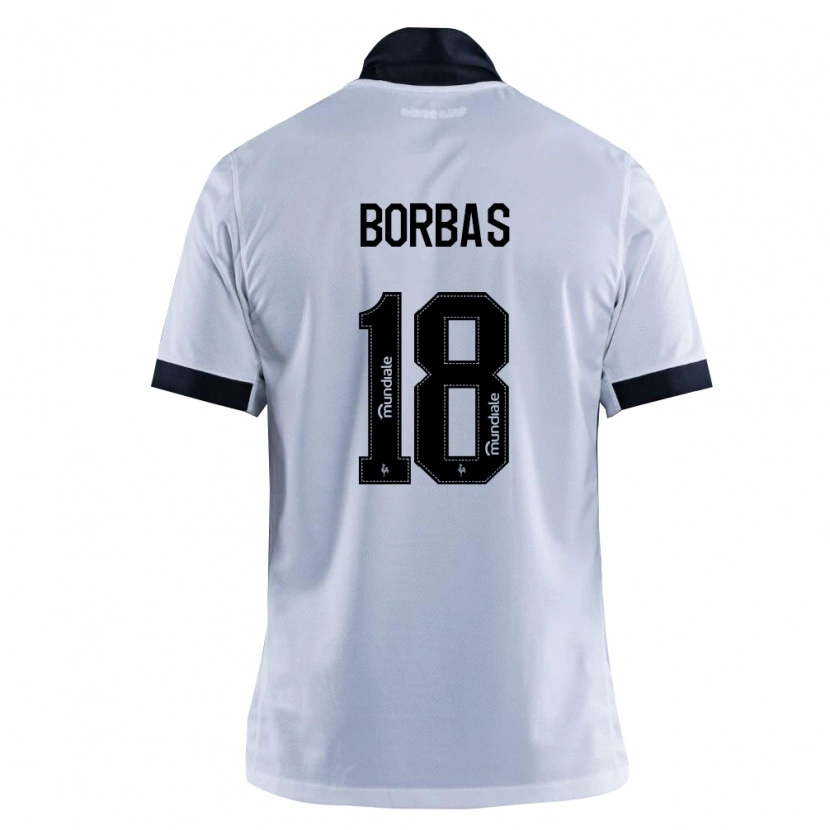 Danxen Mujer Camiseta Thiago Borbas #18 Blanco Negro 2ª Equipación 2026/27 La Camisa