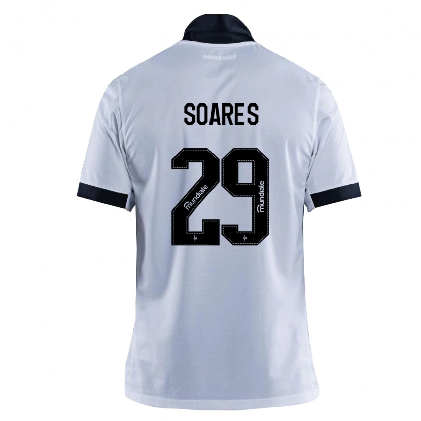Danxen Mujer Camiseta Cauã Soares #29 Blanco Negro 2ª Equipación 2026/27 La Camisa