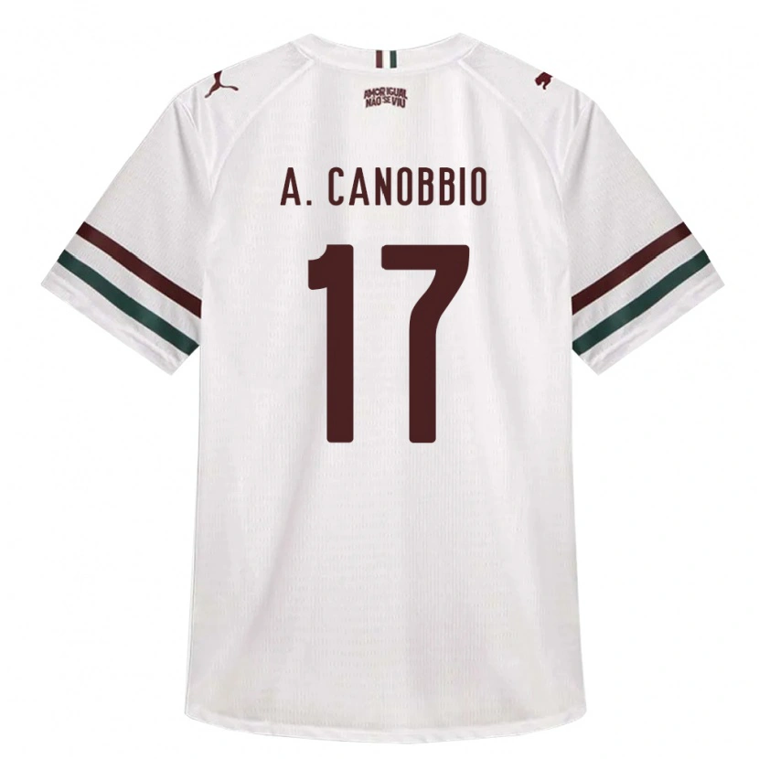 Danxen Mujer Camiseta Agustín Canobbio #17 Blanco Verde Borgoña 2ª Equipación 2026/27 La Camisa