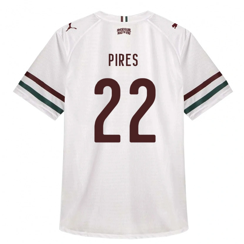 Danxen Mujer Camiseta Gabriel Pires #22 Blanco Verde Borgoña 2ª Equipación 2026/27 La Camisa