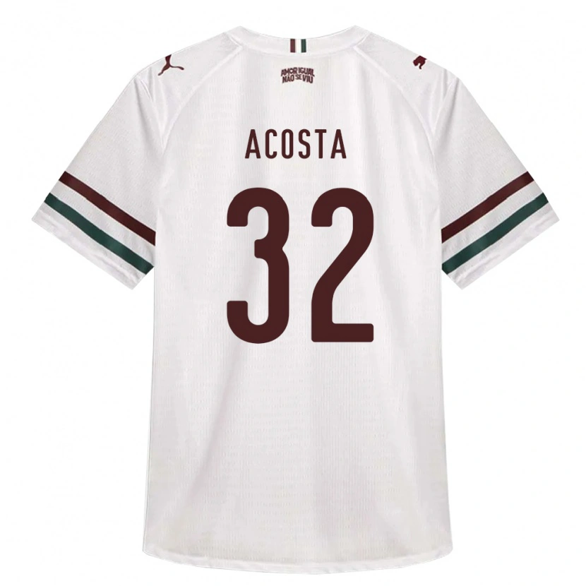Danxen Mujer Camiseta Luciano Acosta #32 Blanco Verde Borgoña 2ª Equipación 2026/27 La Camisa