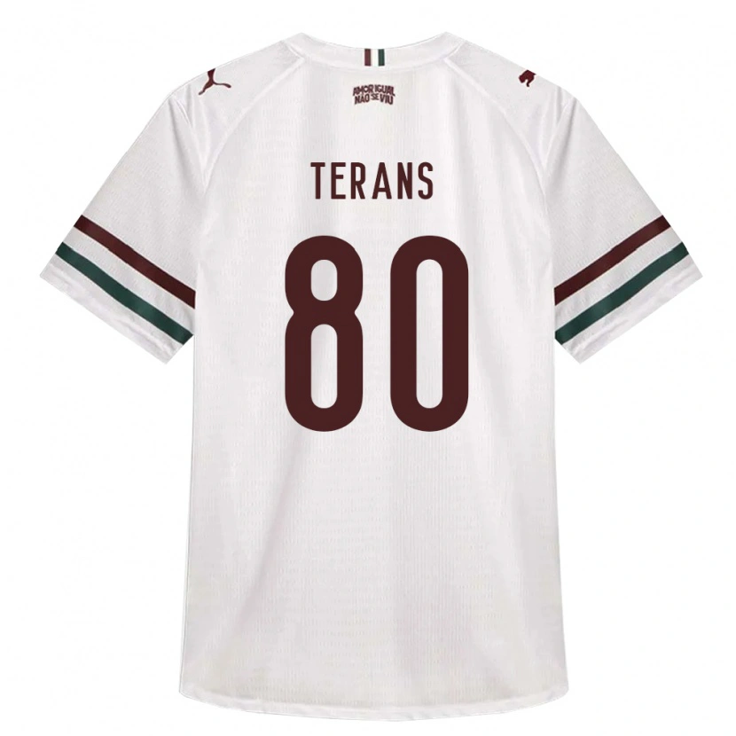 Danxen Mujer Camiseta David Terans #80 Blanco Verde Borgoña 2ª Equipación 2026/27 La Camisa