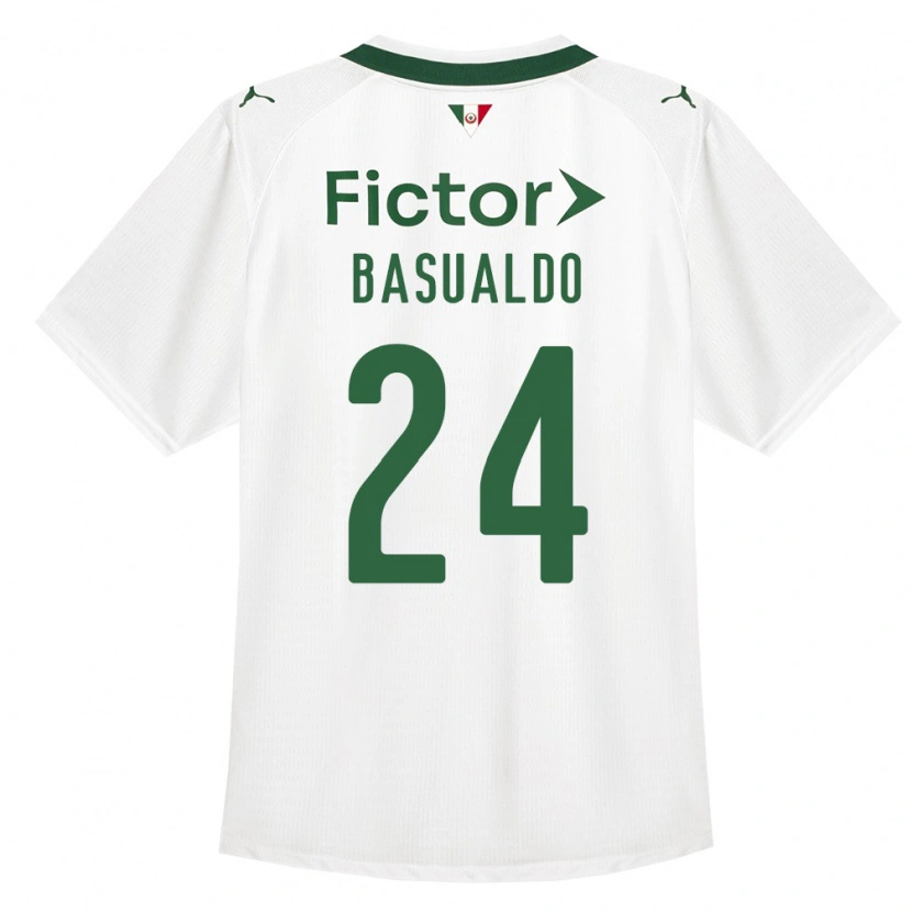 Danxen Mujer Camiseta Luis Basualdo #24 Verde Blanco 2ª Equipación 2026/27 La Camisa