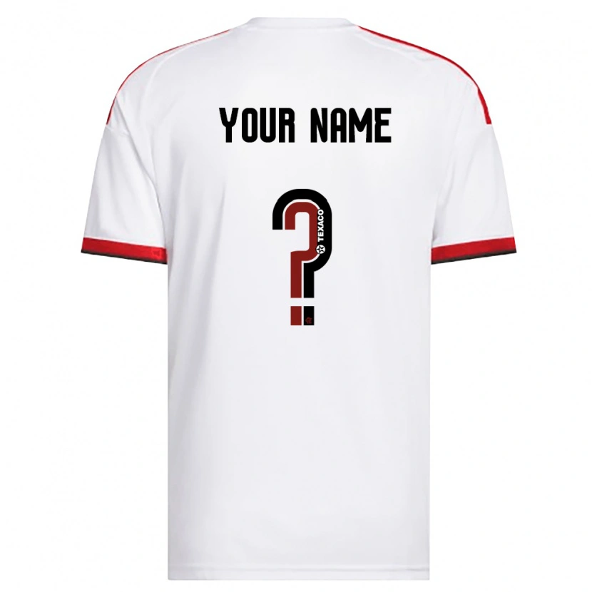 Danxen Mujer Camiseta Su Nombre #0 Blanco Rojo Negro 2ª Equipación 2026/27 La Camisa