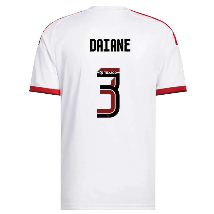 Danxen Mujer Camiseta Daiane #3 Blanco Rojo Negro 2ª Equipación 2026/27 La Camisa