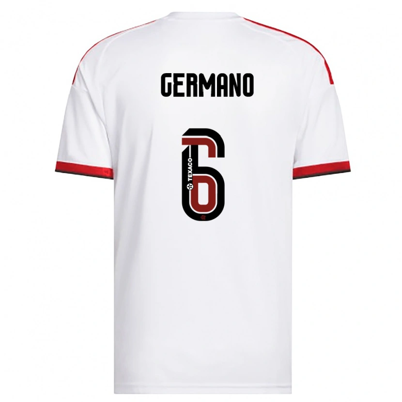 Danxen Mujer Camiseta Antônio Germano Da Silva Neto #6 Blanco Rojo Negro 2ª Equipación 2026/27 La Camisa