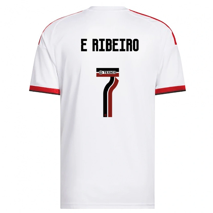 Danxen Mujer Camiseta Everton Ribeiro #7 Blanco Rojo Negro 2ª Equipación 2026/27 La Camisa