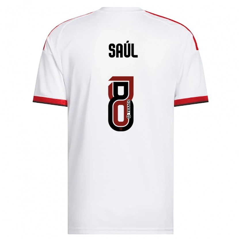 Danxen Mujer Camiseta Saúl Ñíguez #8 Blanco Rojo Negro 2ª Equipación 2026/27 La Camisa