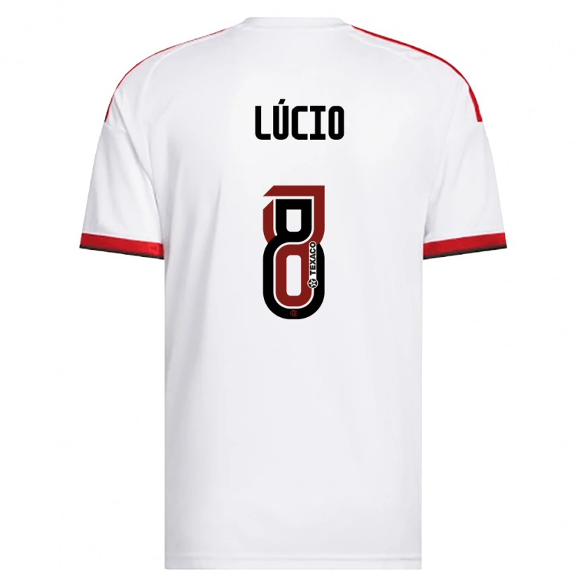 Danxen Mujer Camiseta Pablo Lúcio #8 Blanco Rojo Negro 2ª Equipación 2026/27 La Camisa