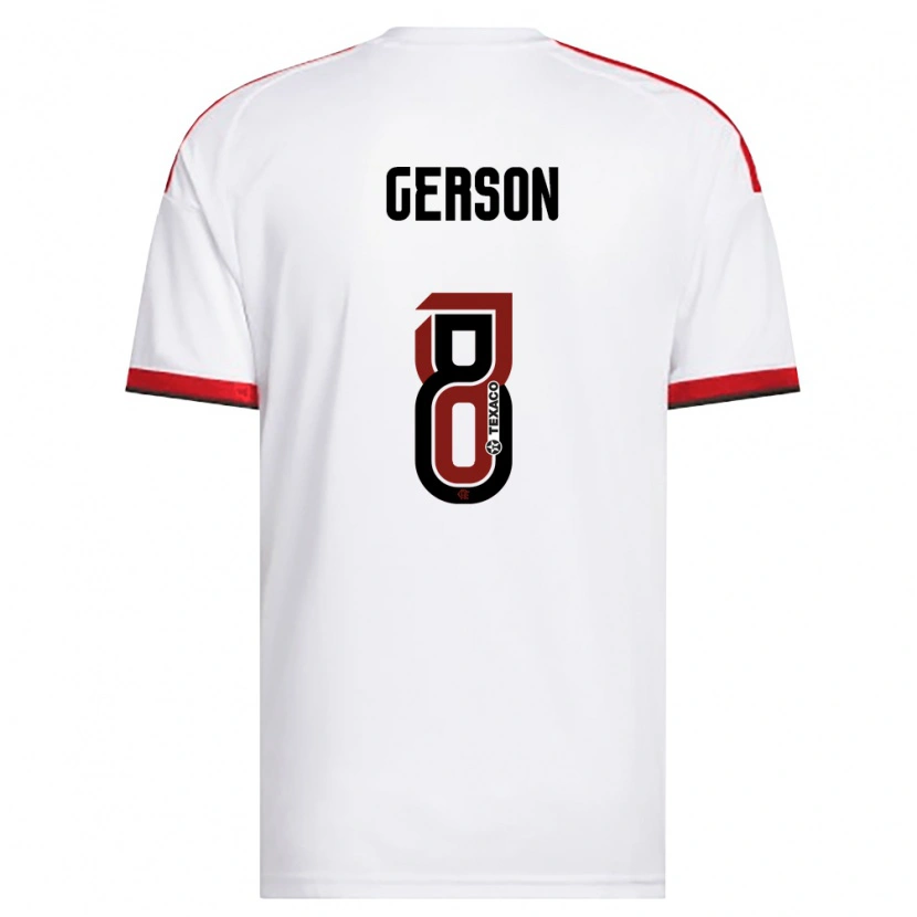 Danxen Mujer Camiseta Gerson #8 Blanco Rojo Negro 2ª Equipación 2026/27 La Camisa